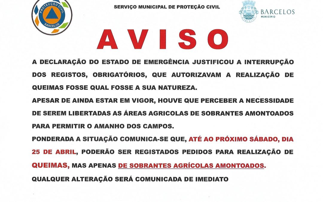 Aviso – Queimas